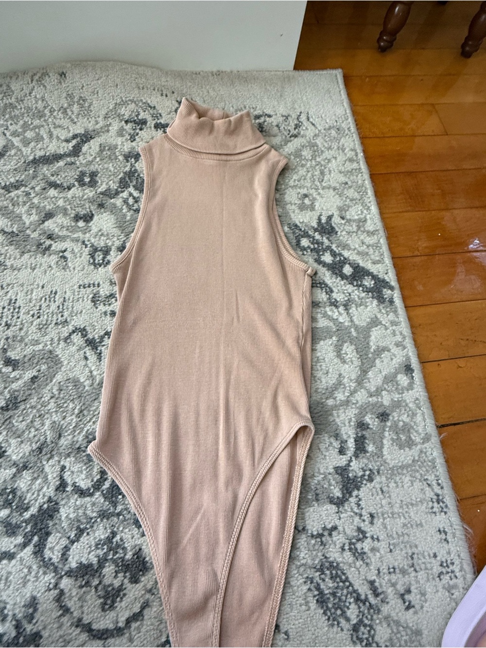 Zara Sleeveless Turtleneck Bodysuit in Blush